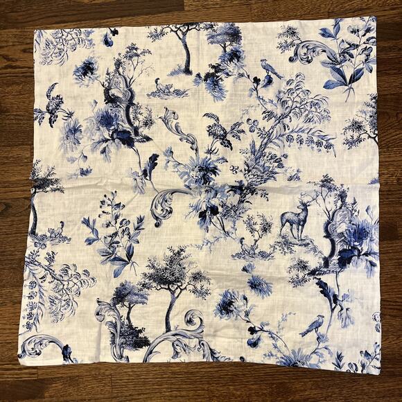 Johnny Was NWOT 1pc King Sham Linen /Cotton Blue Blend Toile Luca Nature - Picture 1 of 9